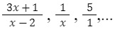 Ví dụ về phân thức đại số