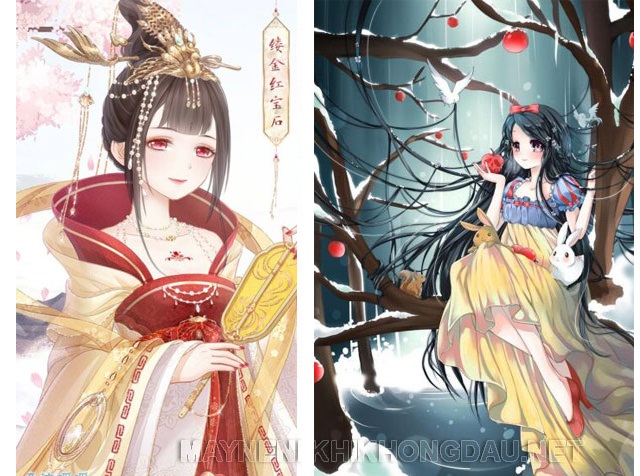 công chúa anime cổ trang và công chúa Anime Bạch Tuyết
