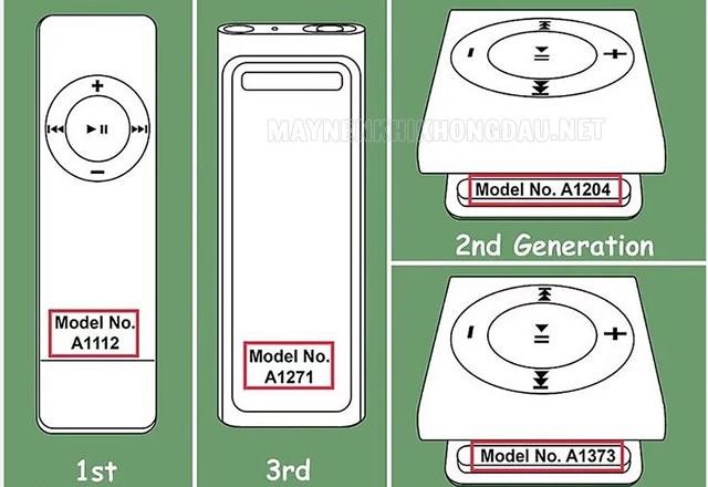 Cách phân biệt các thế hệ máy nghe nhạc iPod Shuffle.