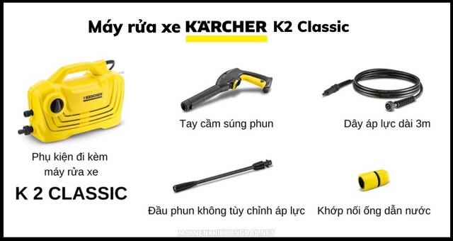 Bộ phụ kiện đi kèm với Karcher k2 classic