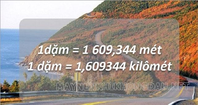 Theo quy ước quốc tế 1 dặm tương đương với 1609344km